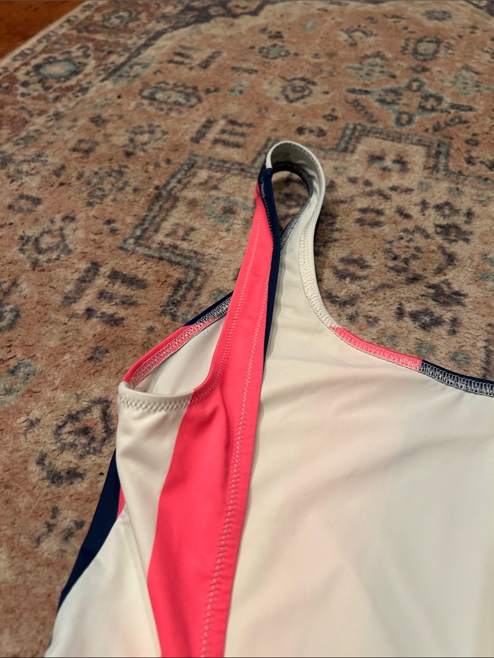 Solid & Striped Striped One-Piece Swimsuit in Pink, Navy & White - Picture 7 of 9